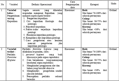 Tabel 4.1 Definisi Operasional 