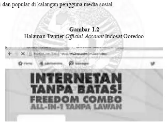 Halaman Twitter Gambar 1.2 Official Account Indosat Ooredoo 