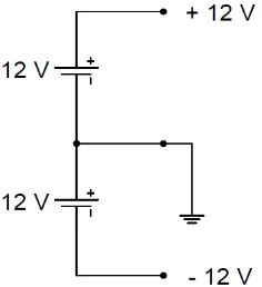 Gambar II.11 (a) Simbol OP-AMP dengan tegangan catu daya dan 