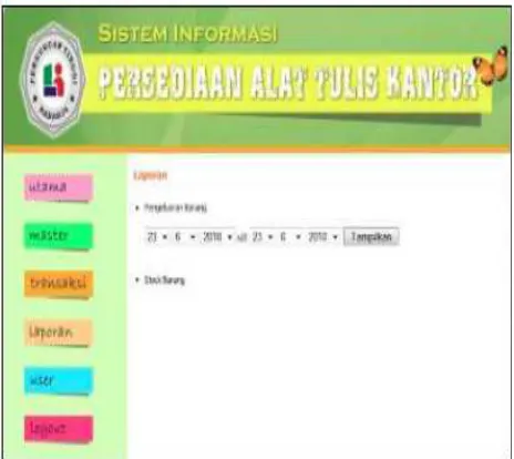 Gambar 17. Tampilan menu Laporan 