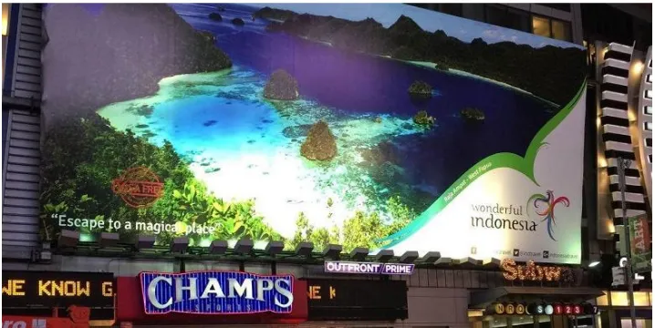 gambar laut Raja Ampat muncul di pusat keramaian Times Square, New 