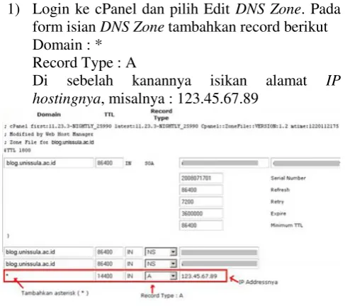 Gambar 3 Konfigurasi DNS Wildcard