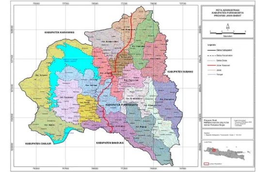 Gambar 5.  Peta  Administrasi Kabupaten Purwakarta 