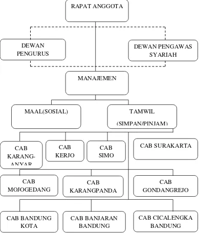 Gambar  .  Struktur Organisasi KSPPS BMT Alfa Dinar 