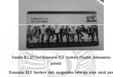 Gambar II.1 ID Card Komunitas ELF Surabaya (Sumber: dokumentasi 