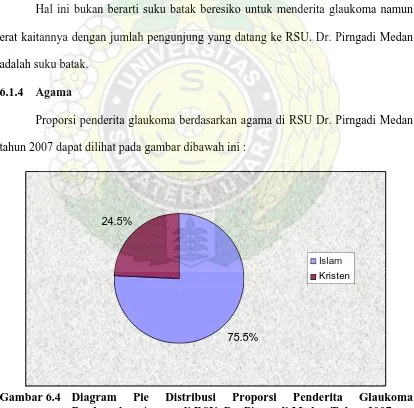 Gambar 6.4 Diagram Berdasarkan Agama di RSU. Dr. Pirngadi Medan Tahun 2007  