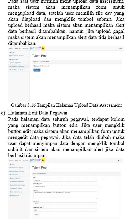 Gambar 3.16 Tampilan Halaman Upload Data Assessment