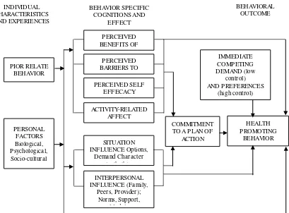 Gambar 2.1 Diagram Health Promotion Model (HPM) (N. J. Pender, Murdaugh, & Parsons, 2005) 