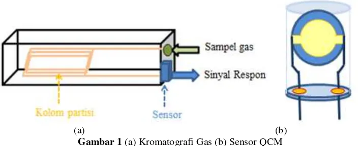 Gambar 1 (a) Kromatografi Gas (b) Sensor QCM 
