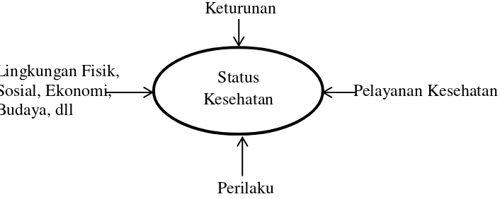 Gambar 2.1 Faktor-faktor yang mempengaruhi status kesehatan menurut Bloom(Adnani, 2011) 