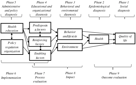 Gambar 2.1 Precede-Proceed Model (Lawrence 1991) 