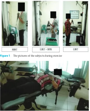 Figure 1 The pictures of the subjects during exercise