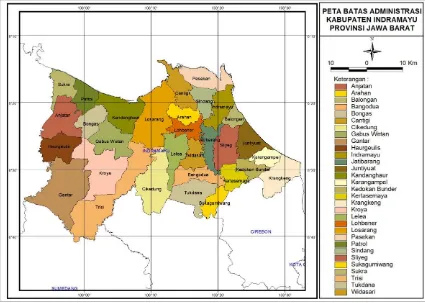 Gambar 2-1: Peta administrasi Kabupaten Indramayu  