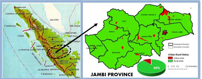 Figure 1. Administration map of Jambi Province 