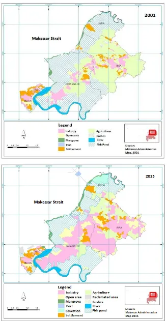 Figure 1.  Land Coverage in 2001 and 2015 