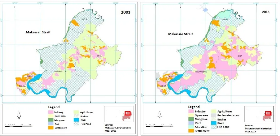 Table 2: Land Cover 2001 and 2015 Range Comparison  