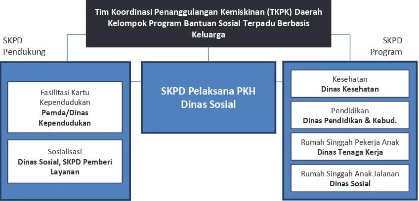 Gambar 3  Struktur Koordinasi PKH di tingkat Daerah (Provinsi/Kabupaten/Kota) 