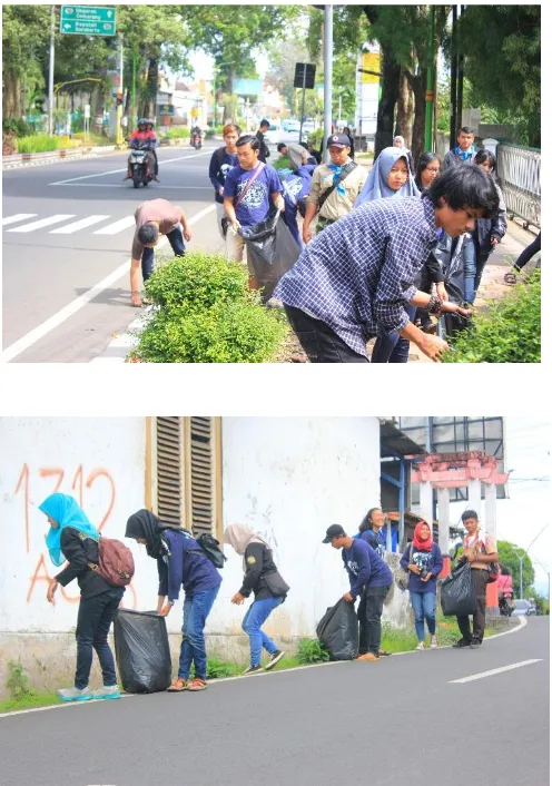 Gambar 1. Kegiatan pungut sampah bersama mapala se-salatiga 