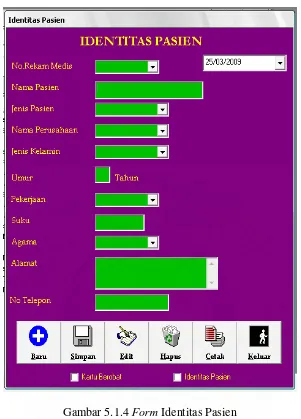 Gambar 5.1.4 Form Identitas Pasien 