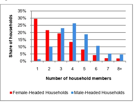 Table 5 Dependency ratios for female and male-headed households in deciles 1-3 (UDB) 