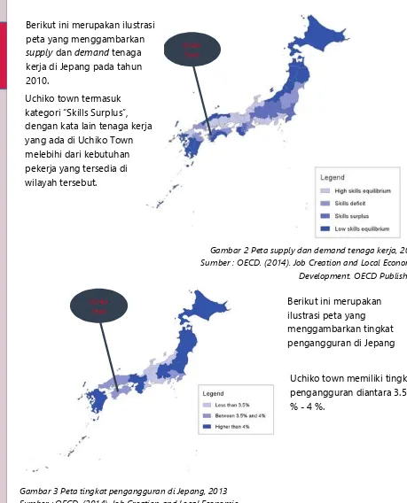 Gambar 3 Peta tingkat pengangguran di Jepang, 2013 Sumber : OECD. (2014). Job Creation and Local Economic Development