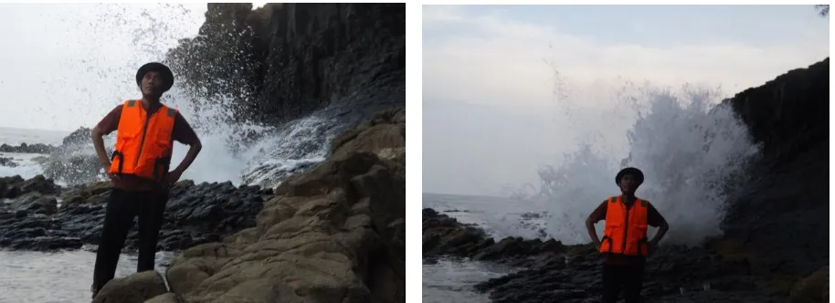 Figure 12. Sea water break through the rock that radiates to the top 
