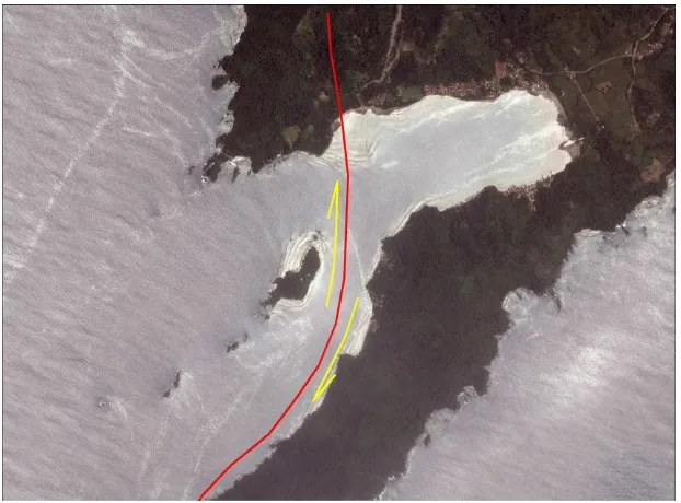 Figure 6. Reconstruction of fault shear obelique in the Kiluan bay. 