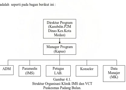 Gambar 4.1.  Struktur Organisasi Klinik IMS dan VCT 