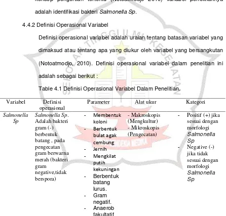 Table 4.1 Definisi Operasional Variabel Dalam Penelitian. 