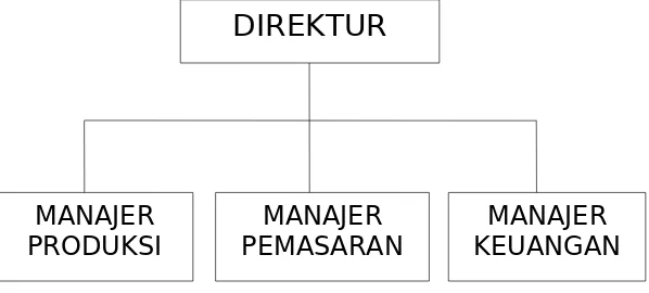 Gambar 2.3.1. struktur organisasi garis berdasarkan fungsi