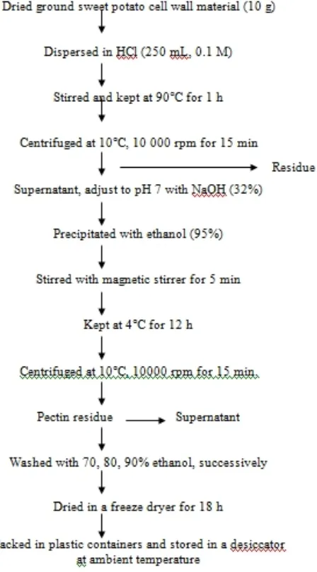 Fig. 2.  Flow chart of pectin extraction using 0.1M HCl