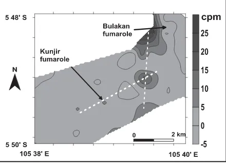 FIGURE 2. Contour Map of Radon Concentration at Rajabasa Geothermal Field 
