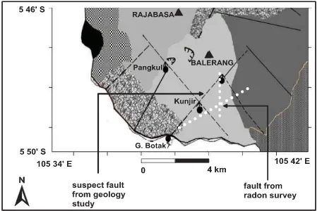 FIGURE 4. Fault Performance from Radon Survey on Geology Map 