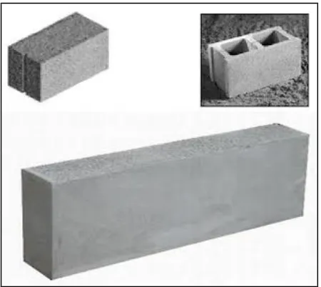 Gambar 11-19:Bentuk Batako (solid block  dan hollow block)  