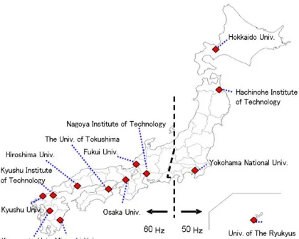 Fig. 1. PMU locations in Japan power system 