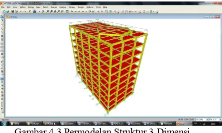 Gambar 4.3 Permodelan Struktur 3 Dimensi 