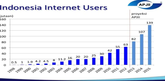 Gambar 1. Jumlah Pengguna Internet di Indonesia 