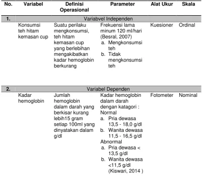 Tabel 4.6 Definisi Operasional Variabel Penelitian 