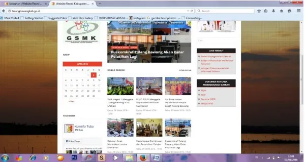 Gambar 3. Desain website kabupaten Tulang Bawang 