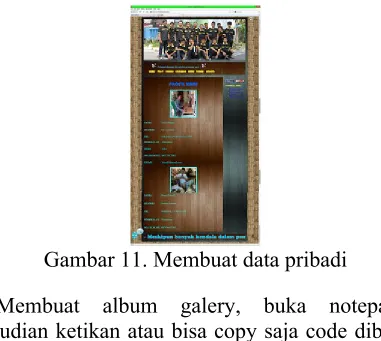 Gambar 11. Membuat data pribadi