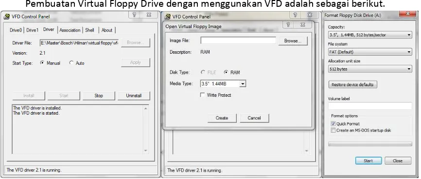 Gambar 5 Virtual Floppy Disk dengan VFD 