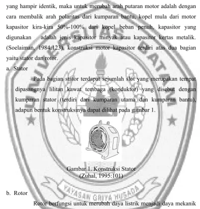 Gambar 1. Konstruksi Stator 