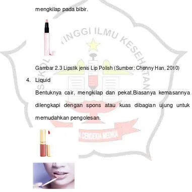 Gambar 2.3 Lipstik jenis Lip Polish (Sumber: Chenny Han, 2010) 