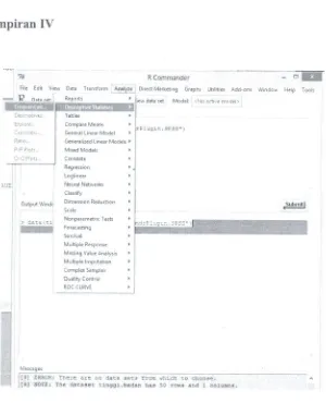 Gambar 3.Tampilan perangkat lunak Rcmdrplugin.SPSS.