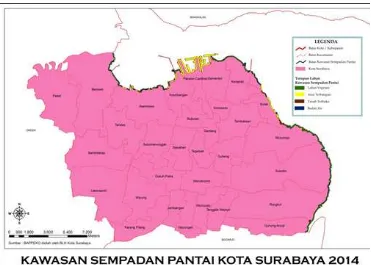 Gambar 2.5 Peta Kawasan Sempadan Pantai Kota Surabaya