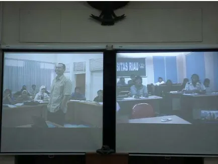 Figure 6. Video conference with Riau University 