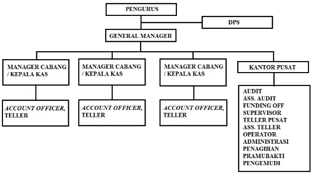 Gambar 3.1 Struktur Organisasi BMT Taruna Sejahtera 