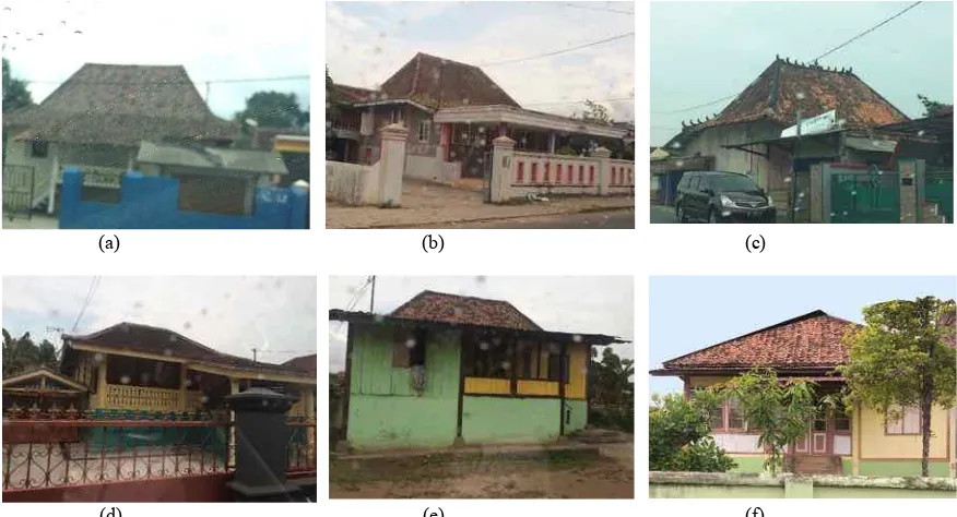 FIGURE 3. (a), (b), (c) Several traditional houses remaining around Lamban Balak. (d), (e), (f) Some traditional houses are still left and modified (around Dr Setia Budi street) Kuripan sub-district, South Side of Lamban Balak 