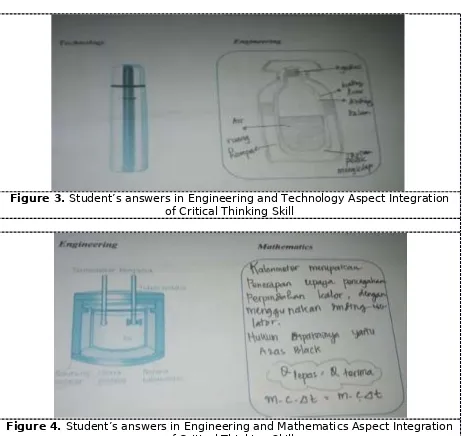 Figure 4. Student’s answers in Engineering and Mathematics Aspect Integrationof Critical Thinking Skill