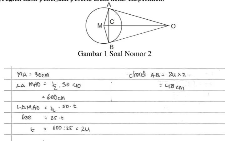 Gambar 2 Hasil Pekerjaan Peserta Didik Kelas Eksperimen 